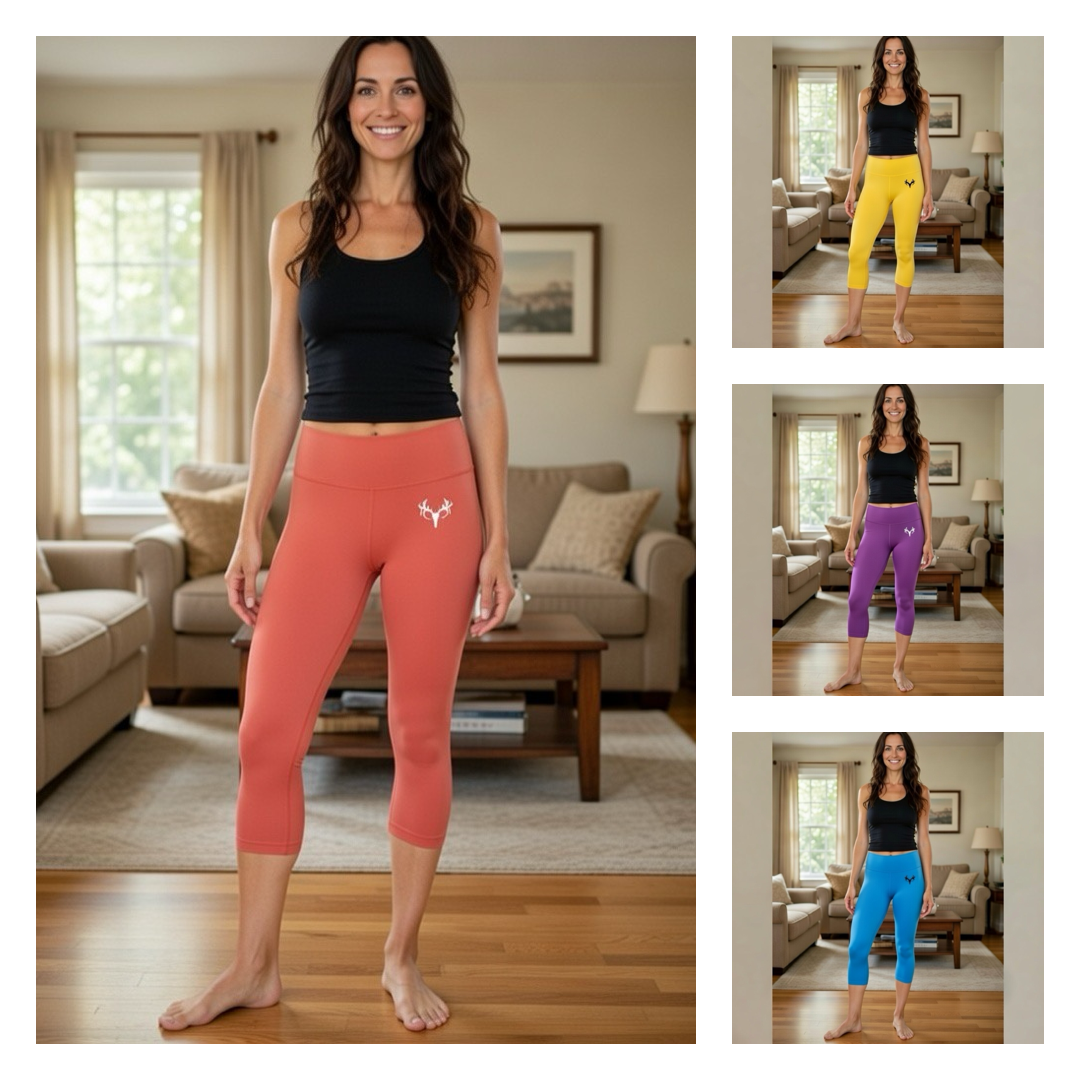 Deer Skull Yoga Capri Pants