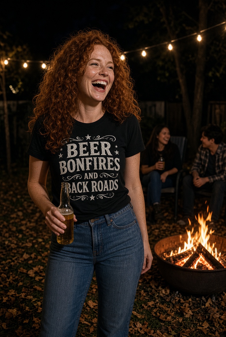 Beer Bonfires Backroads Graphic Tee